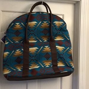 Pendleton leather/wool blanket duffle